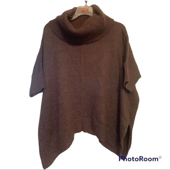 Old Navy turtle neck loose hanging sweater EUC mauve poncho - Picture 1 of 2